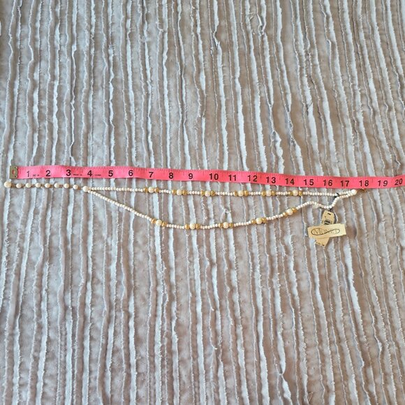 Vintage Faux Pearl,White, Gold Bead Choker Necklace Monet 15"- 18" - Picture 13 of 13